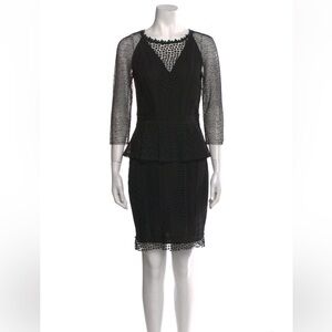 Marchesa Voyage sheath black lace cutout dress size 2 romantic regency old money